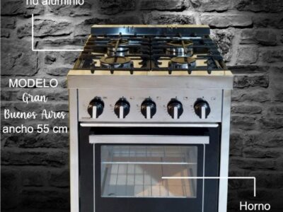 COCINA INDUSTRIAL LATINA 55CM ACERO, ROJA O NEGRA